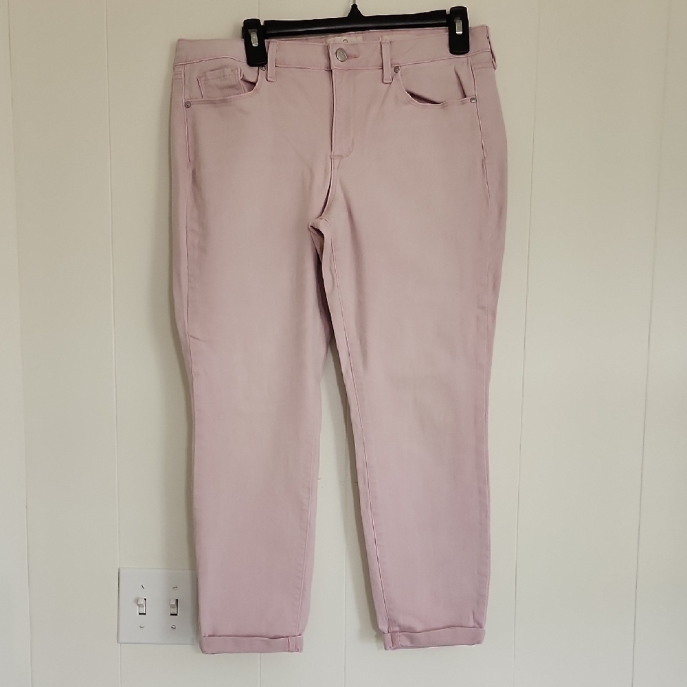 Jessica Simpson Pastel Pink Cropped Straight Jeans